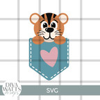  Cute Tiger Pocket SVG File 