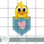  Cute Duck Pocket SVG File 