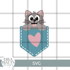  Cute Cat Pocket SVG File 