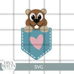  Cute Beaver Pocket SVG File 