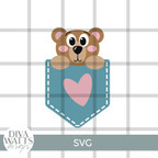  Cute Bear Pocket SVG File 