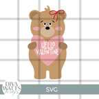  Love Bear Hello Valentine SVG File 