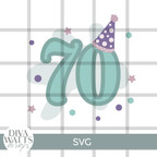  Birthday Number 70 SVG File 