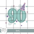  Birthday Number 90 SVG File 