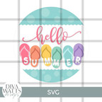  Hello Summer Flip Flops SVG File 