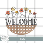  Welcome Floral Basket SVG File 