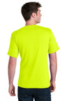 Eco-friendly Port & Company® tee with 1x1 rib knit collar and shoulder-to-shoulder back neck tape
