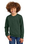 Youth fleece crew with comfortable 1x1 rib knit cuffs and hem