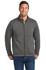 Comfortable fleece jacket with molded center front zipper for easy wear