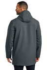 Attached, adjustable hood with locking drawcord for customizable fit and protection