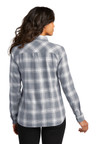 Casual plaid shirt with rounded cuffs and adjustable fit for ease of wear
