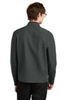 Comfortable women's poly/spandex soft shell jacket with a professional design and metallic finish zippers