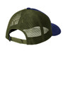 Low-profile Spacecraft trucker cap with woven label on the left side and adjustable snapback closure