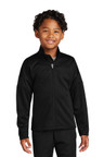 Sport-Tek® Youth Travel Full-Zip Jacket model front view