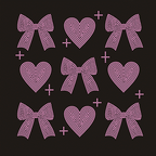 Sparkling rhinestone transfers for Valentine apparel projects.