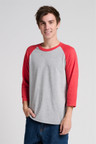 Jerzees 3/4 Sleeve Unisex Tee model front view 