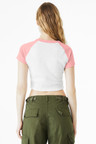 Bella+Canvas Micro Rib Women's Baby Tee model back view 