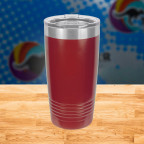 Maroon Stainless Steel Ring neck 20 oz. Tumblers for Laser Engraving