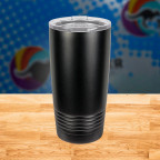 Black Black Stainless Steel Ring neck 20 oz. Tumblers for Laser Engraving