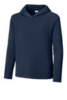 Sport-Tek youth long sleeve hoodie with UPF 50 and moisture-wicking fabric