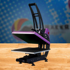 V3.1 15x15 Manual Heat Press, in Purple on table opened up