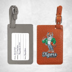 Leatherette luggage tags front and back views