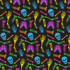  Skeleton Neon Bones Black Adhesive Vinyl 