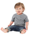 Port & Company® Infant Core Cotton Tee made from 100% cotton with shoulder-to-shoulder taping and coverseamed neck for durability.