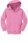 Port & Company® Toddler Core Fleece Pullover Hooded Sweatshirt made from 7.8-ounce, 50/50 cotton/poly fleece for warmth and comfort.