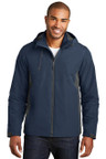 Port Authority® Merge 3-in-1 Jacket with molded zippered chest and front pockets for secure storage.