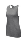 Women's tri-blend tank with self-fabric binding at neck and armholes