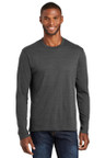 Long sleeve blend tee with ultra-soft ring spun cotton/poly for comfort and durability.