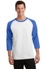 Classic moisture-wicking raglan tee made from 50/50 cotton/poly with eco-friendly recycled polyester.