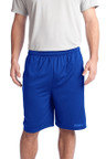 Sport-Tek PosiCharge Tough Mesh Pocket Shorts with moisture-wicking and printability features.