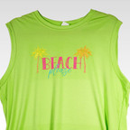 Versatile Beach Please DTF transfer for cotton and polyester fabrics.