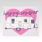 Full-color Happy Camper RV transfer with vibrant detail and a soft hand feel.