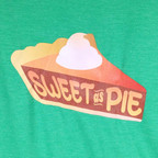 Durable transfer for creating soft, stretchy custom shirts with a "Sweet As Pie" theme.