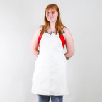 linen sublimation apron with texture modeled on grey background