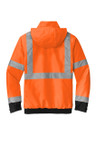 Durable waterproof bomber jacket with 2-inch reflective tape, 5.2-ounce insulation, and fully seam-sealed for protection and warmth.
