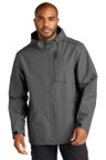 Port Authority Collective Tech Jacket J920 with adjustable hood, waterproof zippers, and reflective details for enhanced visibility.