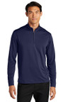 Port Authority C-FREE Snag-Proof 1/4-Zip K865 featuring a cadet collar and covered zipper with a gunmetal pull for a sleek look.