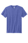 Soft and flexible tri-blend tee with set-in sleeves and tear-away label.