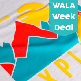 Wala Week Deal Three-color screen print transfer design with layered, vibrant artwork