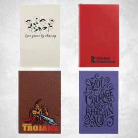 laserable leatherette journal with lined notepad, customizable with laser engraving