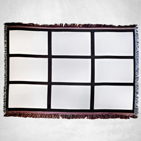 35" x 54" sublimatable throw blanket with 9 white sublimation panels