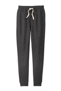 Women's jogger made with 60% recycled cotton and 40% post-consumer recycled polyester for eco-friendly comfort.