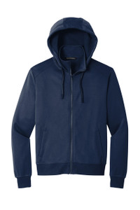 Smooth-faced fleece hooded jacket designed for light layering in active environments.
