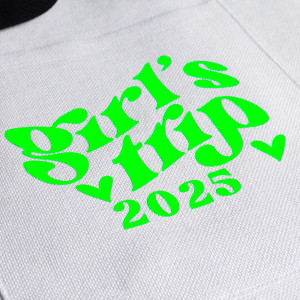 Neon Green HTV Custom Cut Transfer on Linen Tote Bag