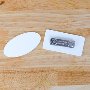 Vibrant Sublimation Name Tags in Rectangular and Oval Shapes