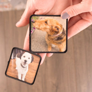 Customizable square sublimation patch with an ideal surface for vibrant, personalized designs.